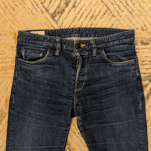 Shockoe Atelier Men’s Slim Straight Button Fly Dark Wash Selvedge Jeans 32x33 - Picture 4 of 11